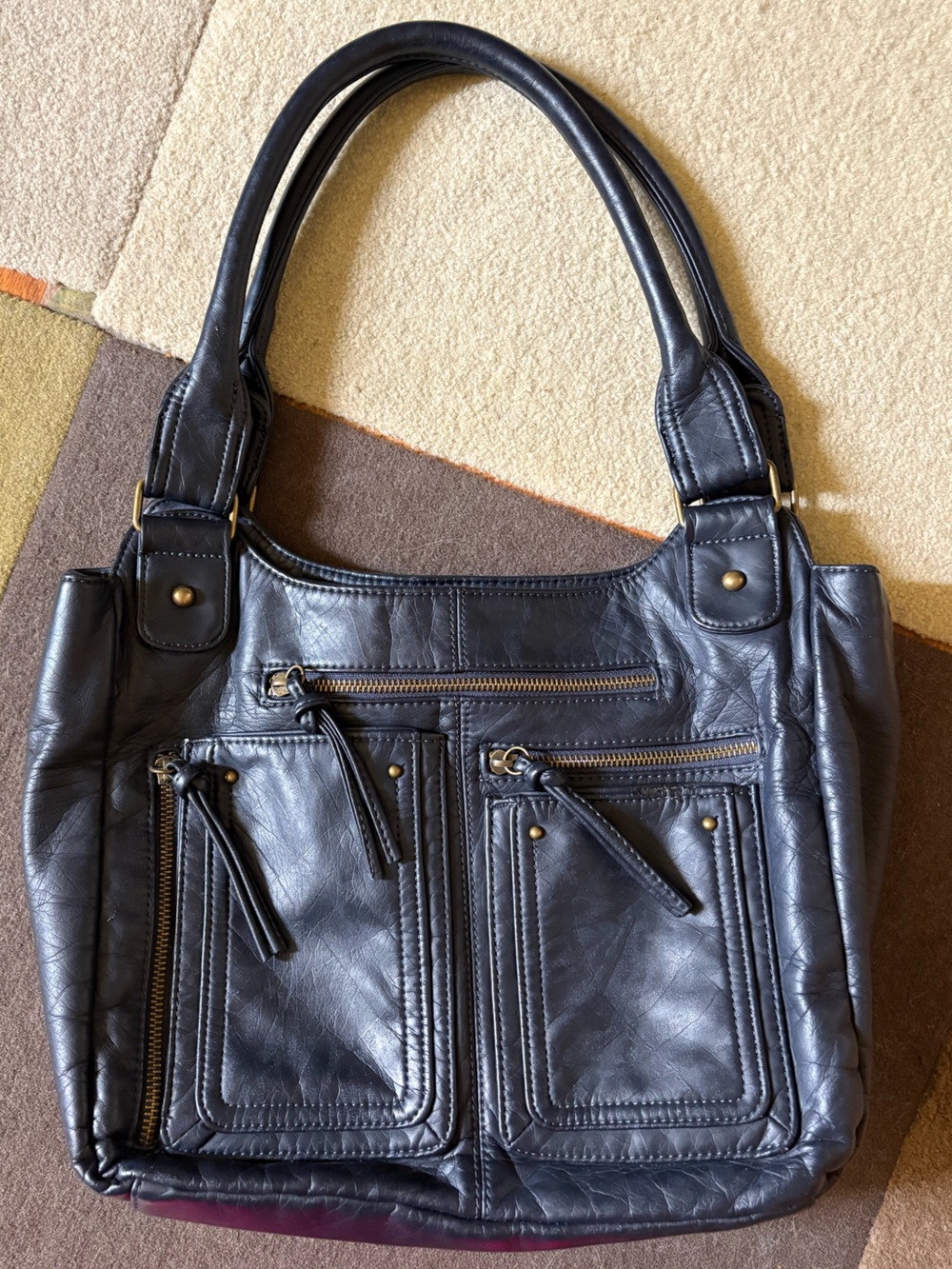Y2K Navy Blue Shoulder Bag